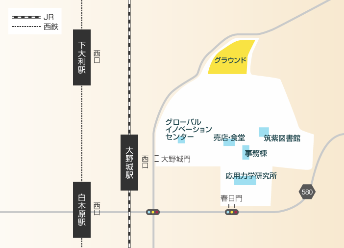 筑紫キャンパスへのアクセス（周辺マップ）