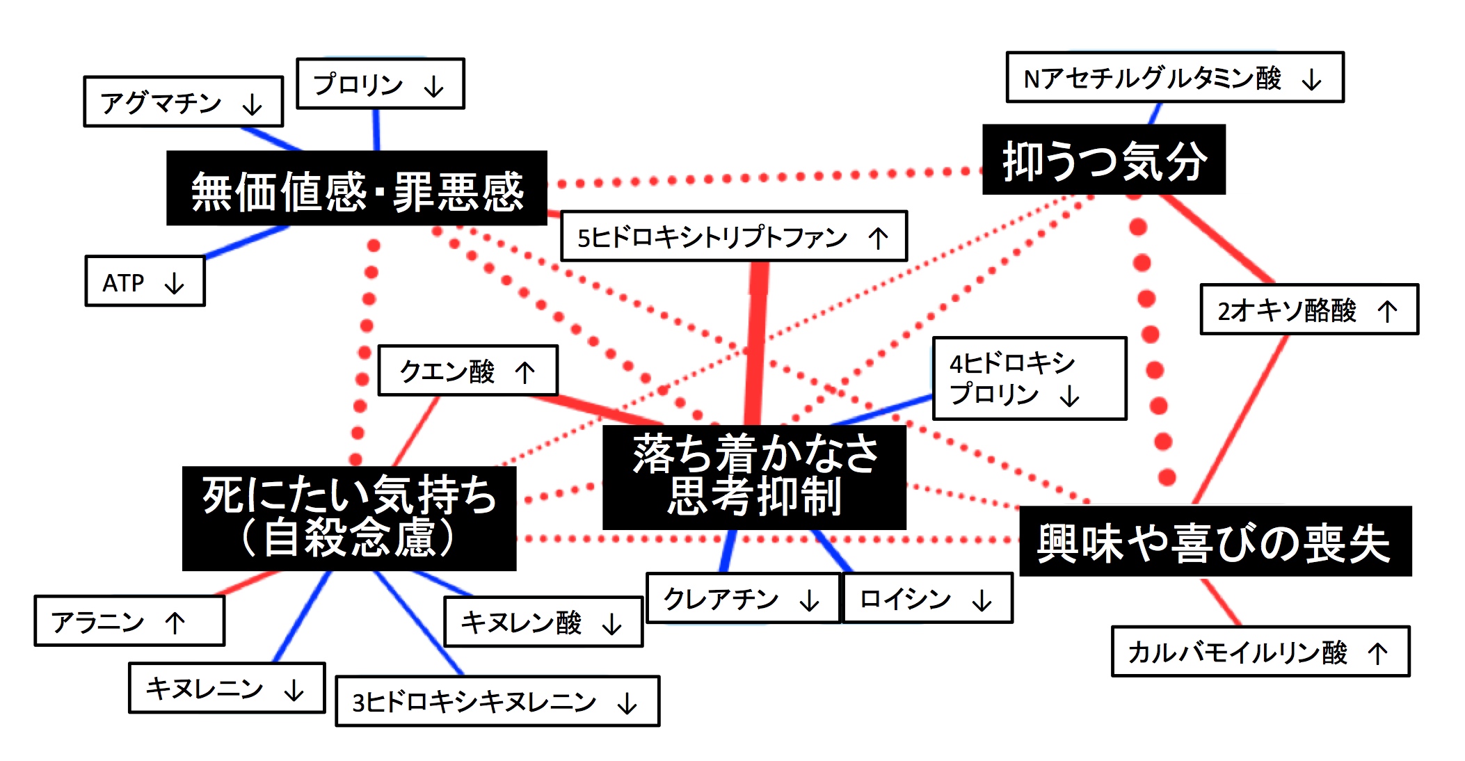 うつ病の重症度 および 死にたい気持ち 自殺念慮 に関連する血中代謝物を同定 うつ病の客観的診断法開発への応用に期待 研究成果 九州大学 Kyushu University