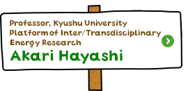 Kyushu University Platform of Inter/Transdisciplinary, Energy Research Department of Hydrogen, Energy Systems, Graduate School of Engineering, Advanced Hydrogen Energy System Lab（Ph.D.） Akari Hayashi