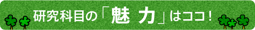 研究科目の「魅力」はココ！